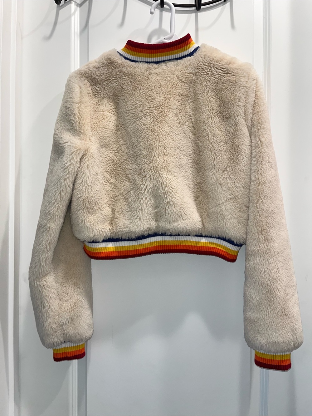 Spiritual Gangster furry bomber jacket rainbow - Picture 4 of 4